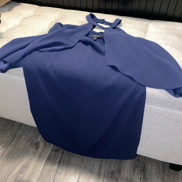 BCBG Navy Blue- open shoulder dress - Picture 3 of 7